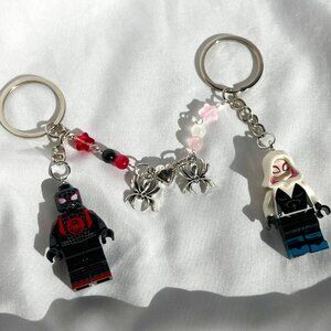 Spider-man Miles Morales + Gwen Stacy Duo Keychains